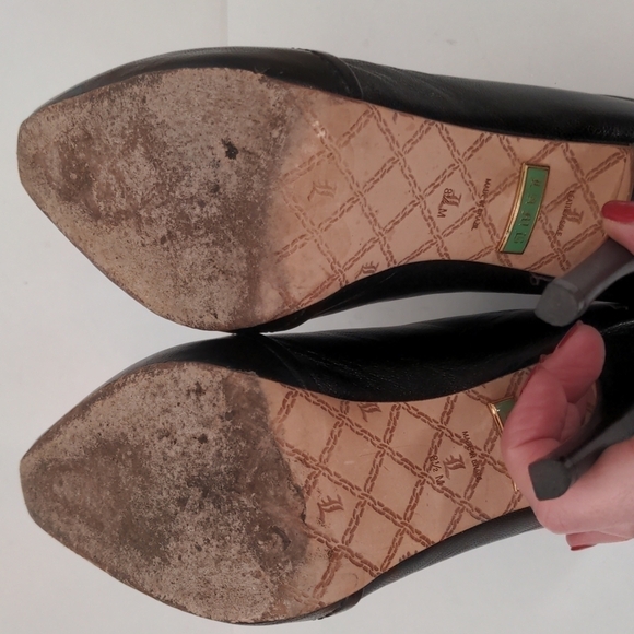 L.a.m.b. Jaycee Black Leather Studded Stiletto Ankle Boots 8.5 - Picture 9 of 10